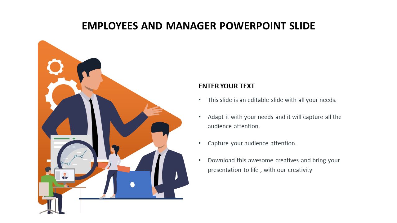 employees and manager powerpoint slide template